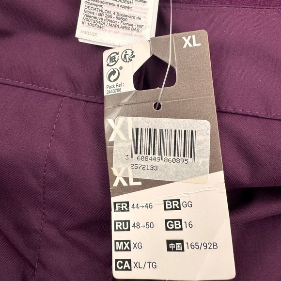 Wedze Decathlon Ski Pants Women XL Purple Insulated Snowboard Trousers New - Picture 7 of 8